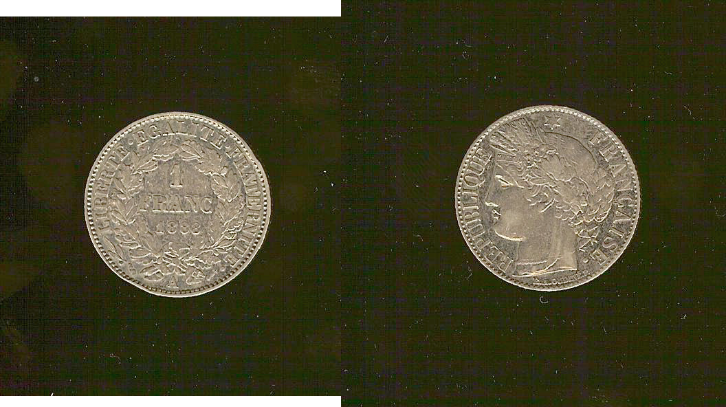 1 franc Cérès, IIIe République 1888 Paris F.216/10 TTB+